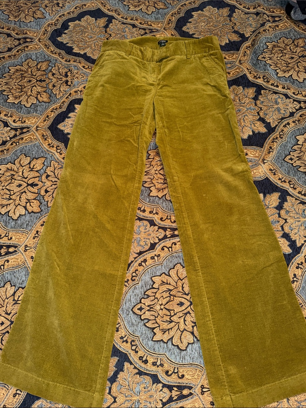 J. Crew Olive Green Corduroy Flare Pants